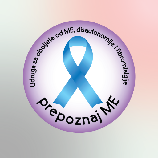 Ikona zajedno sa tekstom logo Udruge za oboljele od ME, disautonomije i fibromialgije.